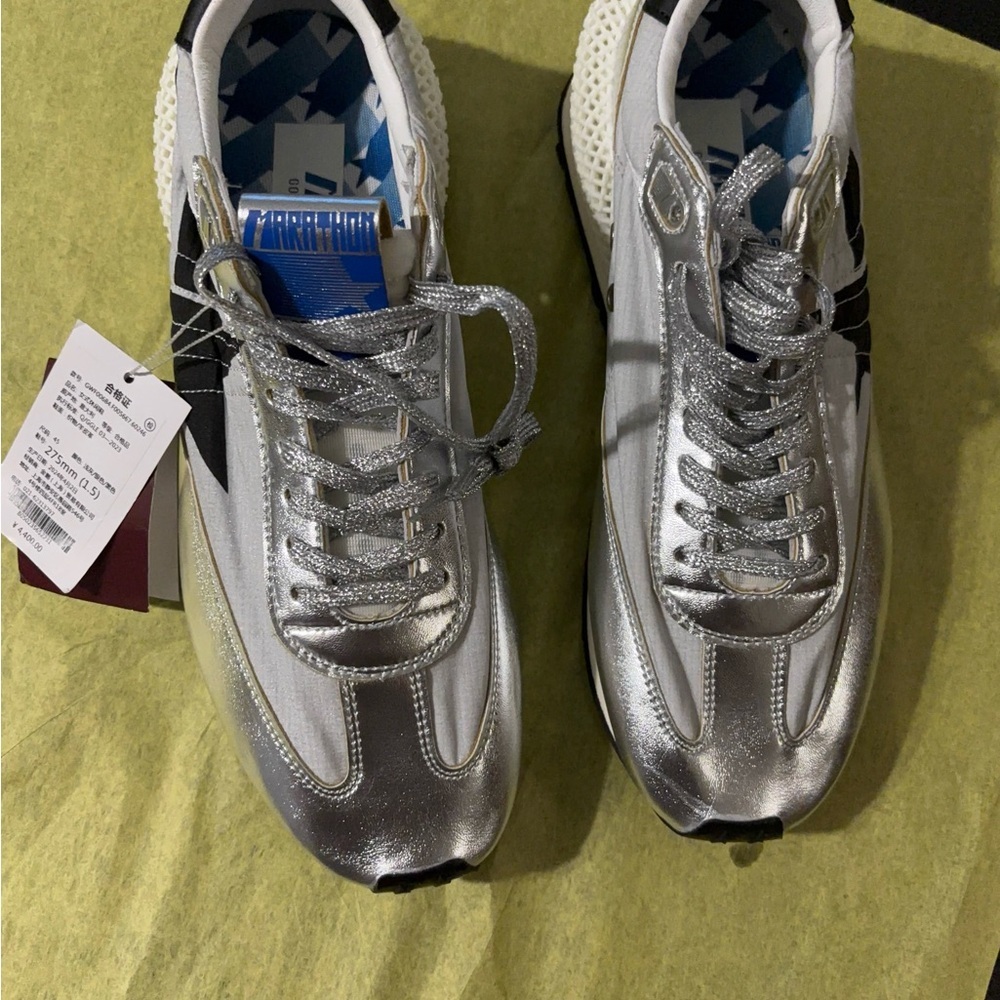 GOLDEN GOOSE Marathon Leather-Trimmed Ripstop Sneakers 12 Cm 28.6 - Picture 4 of 16